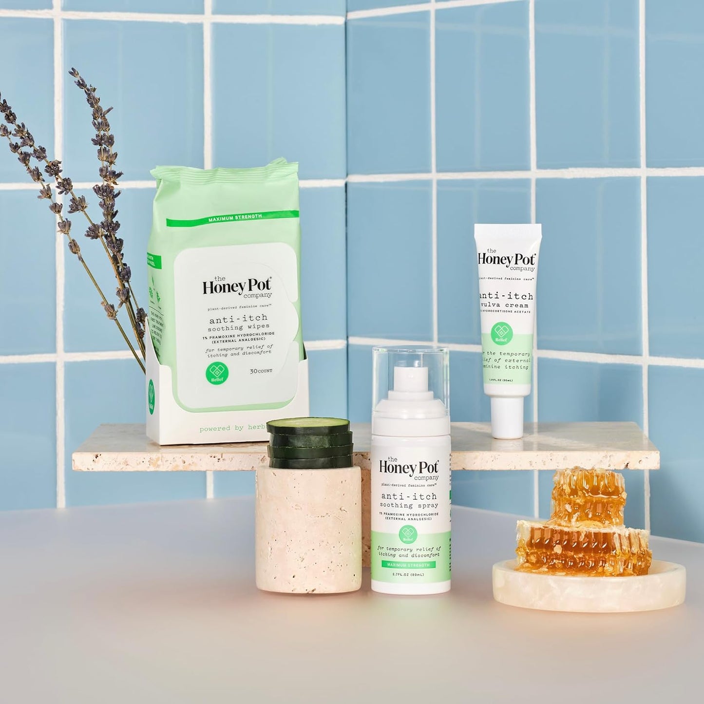 The Honey Pot Company - Anti-Itch Soothing Feminine Wipes - At Home or On the Go Medicated for Temporary Relief of Itching and Discomfort - Maximum Strength - 30 ct.