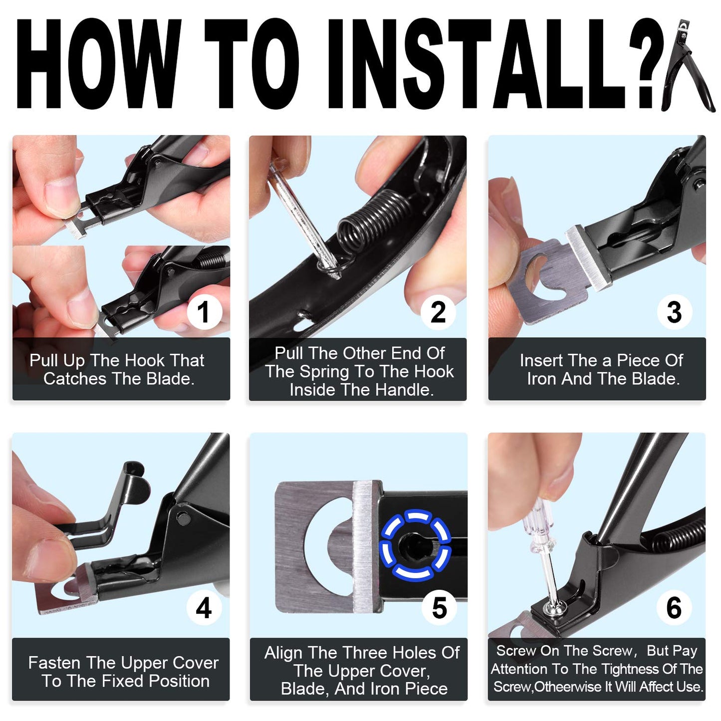 Black Premium Adjustable Stainless Steel Artificial Acrylic Fake False Nail Tip Clipper Cutter Trimmer Manicure Pedicure Sharp Blade Clip Tool For Salon Home Nail Art Beauty Design DIY