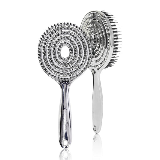 HALOVIDA Hair Brush for Women with Double layer Boar Bristle & Nylon Detangler with Elastic Air Cushion Anti Static Scalp Massage Brush for Smooth Frizz Free Hair (1 Pack）