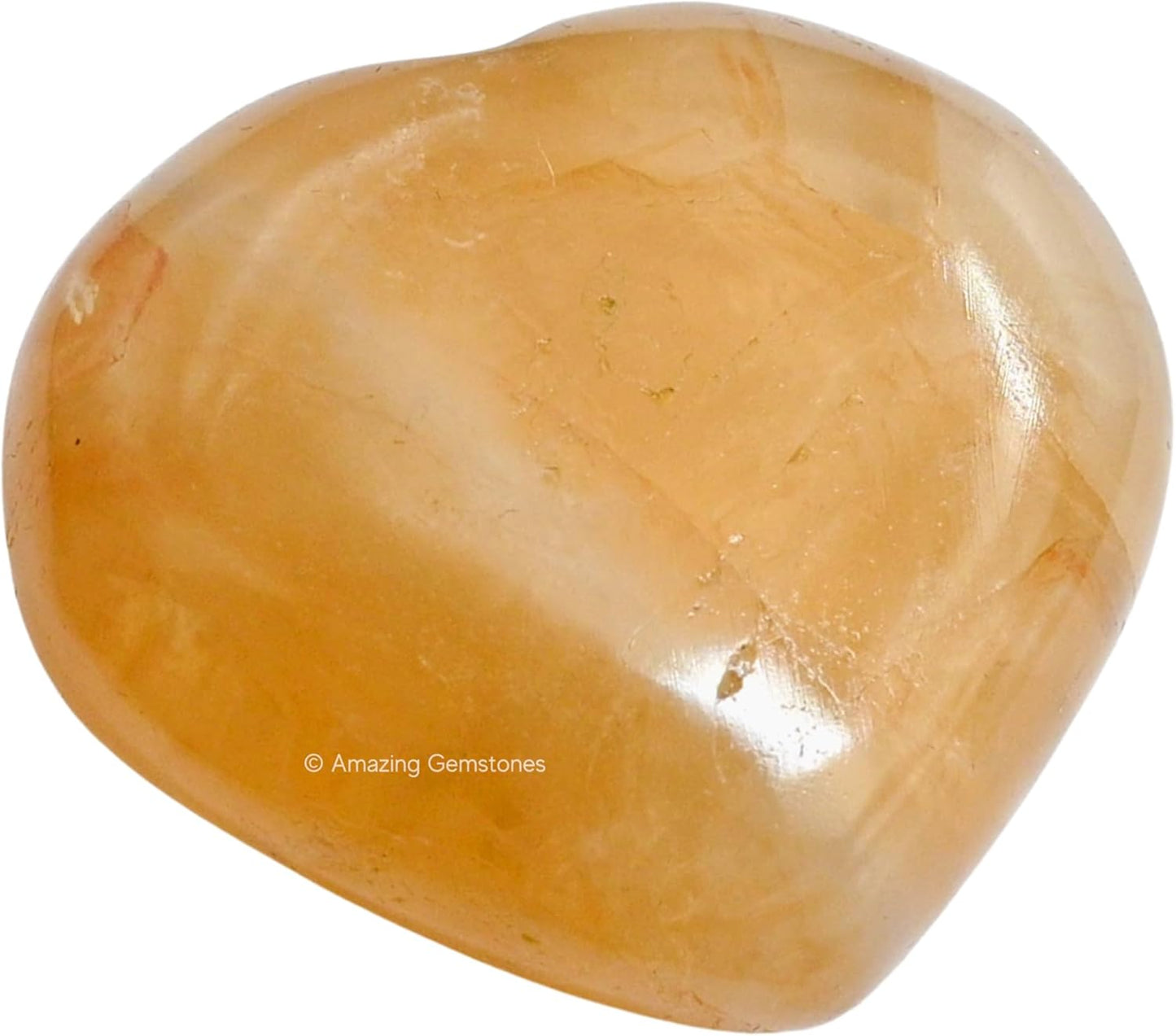 Amazing Gemstone Citrine Crystal Heart Palm Stone - Pocket Massage Worry Stone for Natural Body Chakra Balancing, Reiki Healing and Crystal Grid