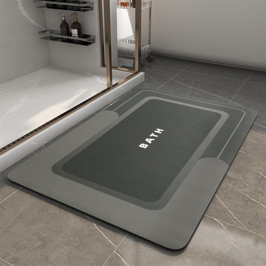 MontVoo Bath Mat-Bath Mats Non Slip Super Absorbent Stain Resistant Quick Dry Thin - 17"x27" Darkgrey