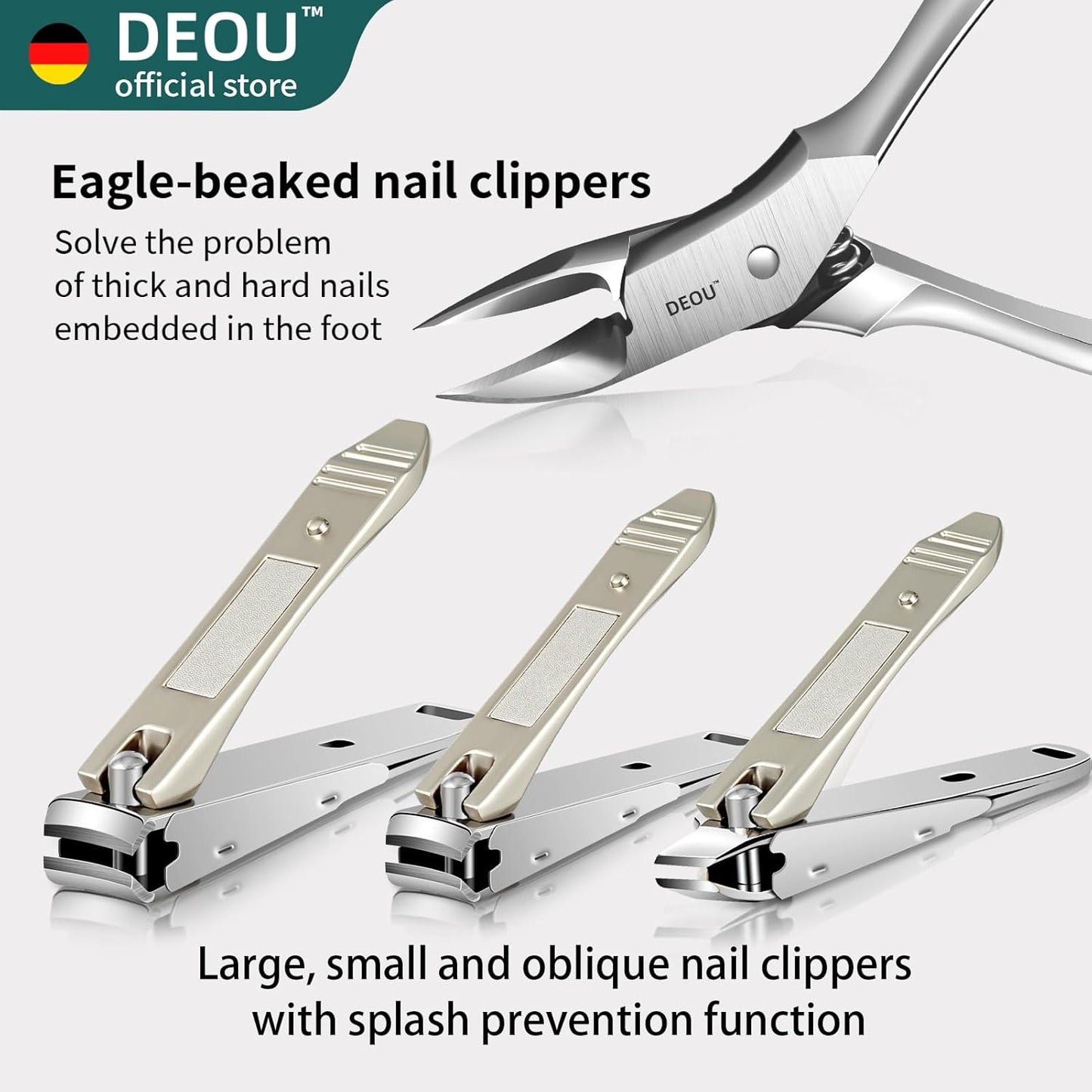 Manicure Sets Nail Clippers Stainless Steel Manicure and Pedicure kit Girls Professional Nail Files and Men's Grooming Scissors Tools for Home Personal Care or Gifts (Gray)