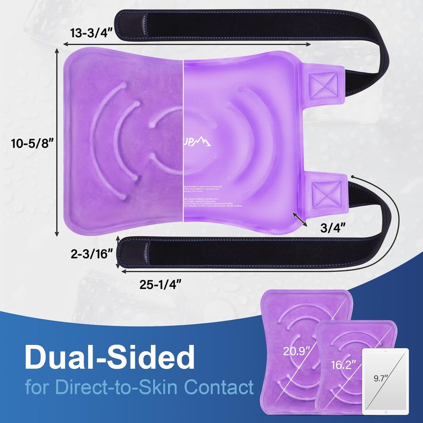 APEXUP Ice Pack for Knee Pain Relief, Large Reusable Wrap After Surgery, Flexible Gel Cold Pack for Injuries, Pain Relief for Back, Shoulder, Elbow, Ankle and Leg (Purple, L, 2PK)