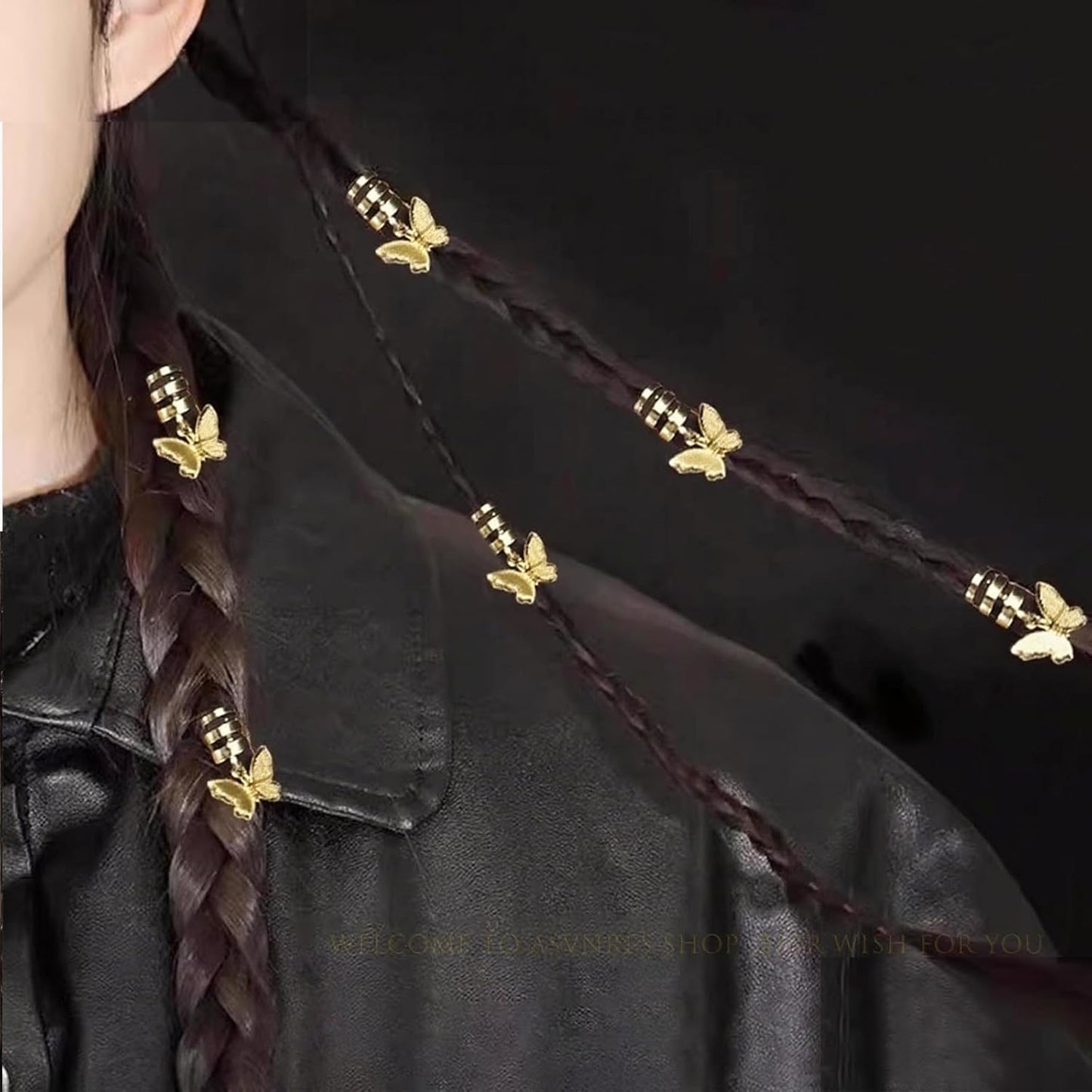 Silver Hollow Star ButterflyHair Jewelry for Braids; ButterflyMetals Cuffs Clip Hair Accessories Styling Fashion Toos for Women Men 35 Pcs (Gold)