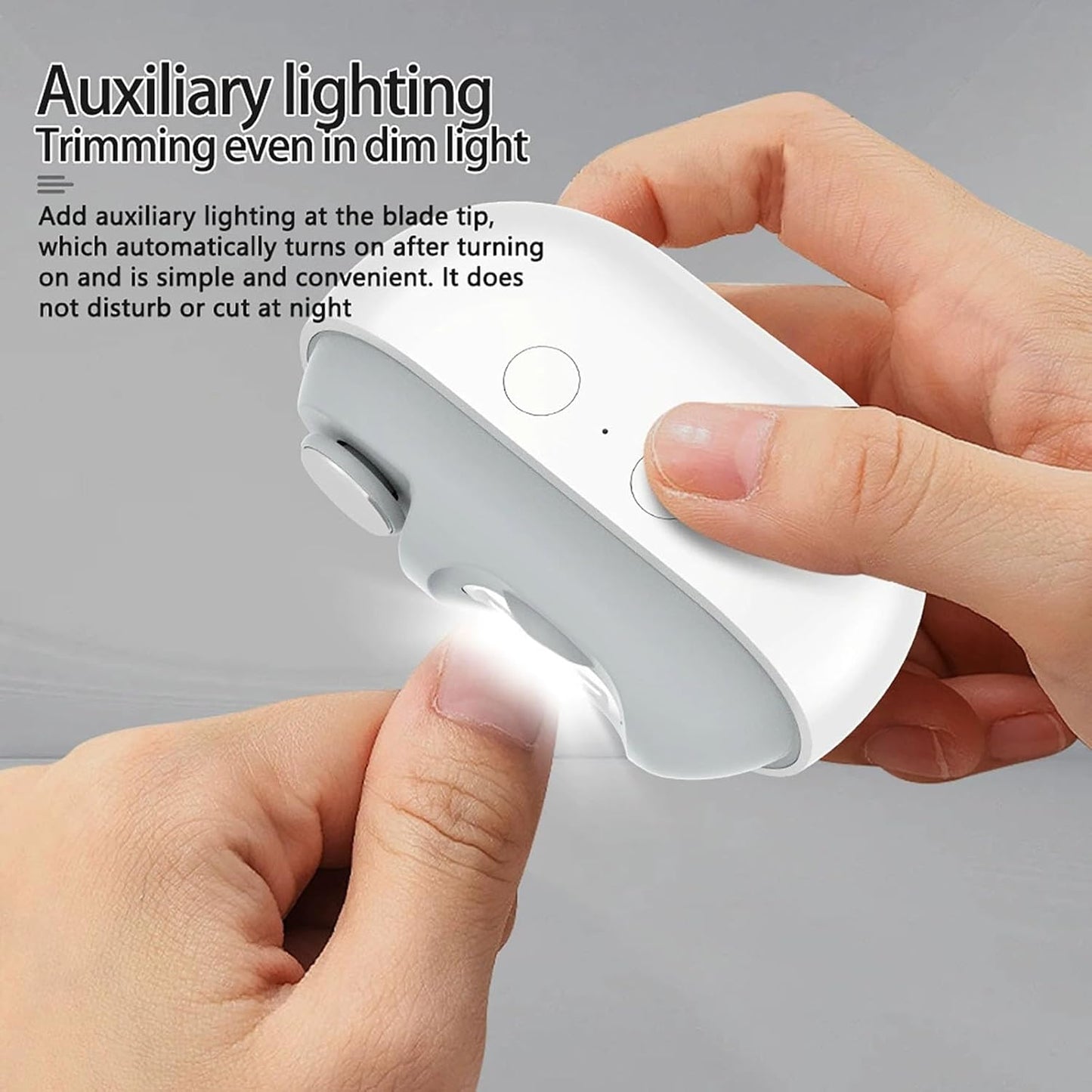 Imwing Easyclip, Vueeze/Yosody/Pubyfun/Olygee/Glosrity Easy Clip, Electric Nail Clipper & Polisher 2-in-1 with LED Light - Safe Toe & Fingernail Trimmer for Seniors, Adults, Kids, Baby (2 Set-White)