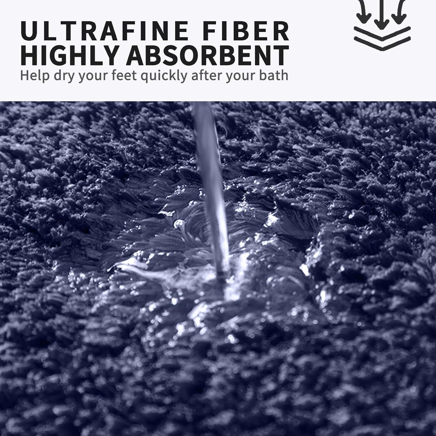 FIFU Bathroom Rugs 20" W x 32" L, Bath Mat for Bathroom, Bedroom, Laundry Room & Kitchen, Non-Slip Rubber Latex Backing, Extra Soft and Absorbent Microfiber Carpet, Machine Washable Rug, Navy Blue