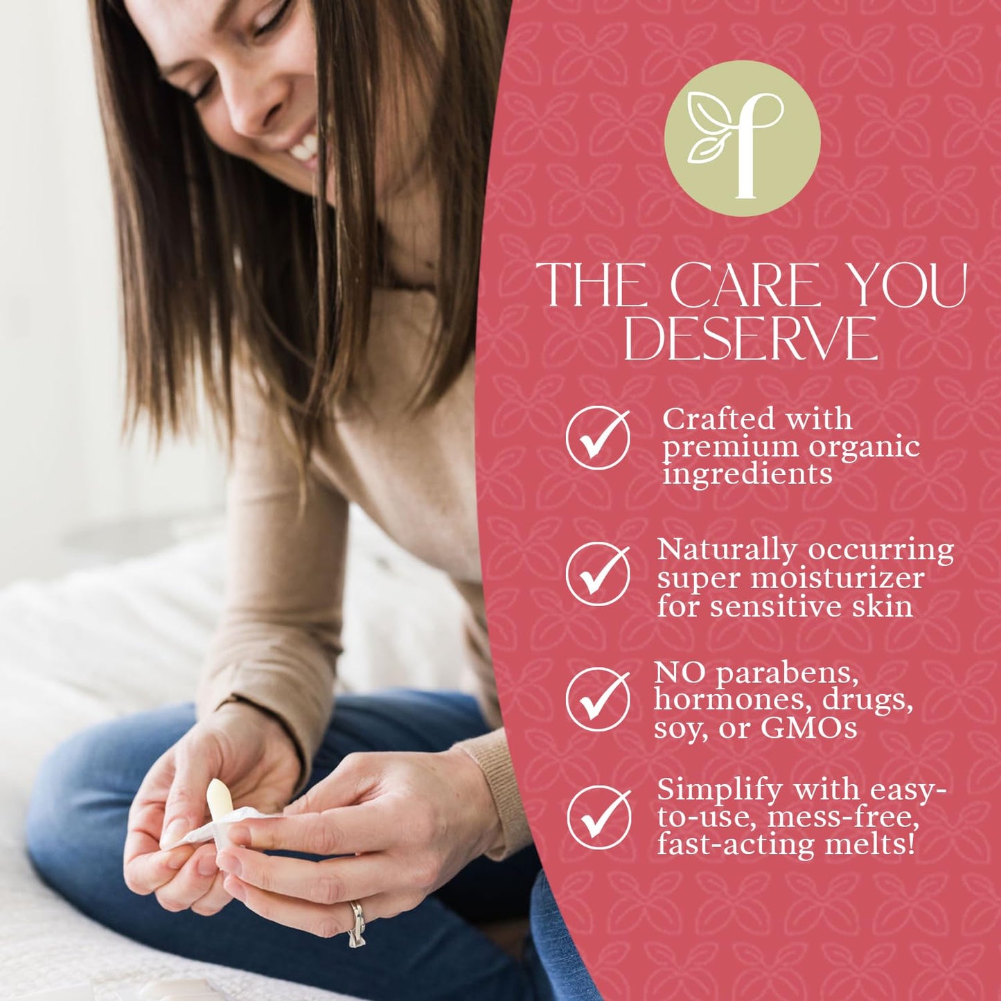 Femallay Organic Vaginal Moisturizing Suppositories – Wild Cherry 2 Pack – 100% Natural Relief for Dryness, Odor & Daily Feminine Discomfort – 14 Count + Applicator