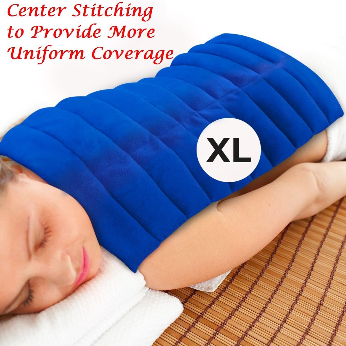 Weighted Heating Pad Microwavable Natural Moist Heat Therapy with Washable Cover; for Back, Neck. Shoulders, Nerve, Cramps, Lower Lumbar Pain Relief Extra Large, 2 Pack, 22x13” Each