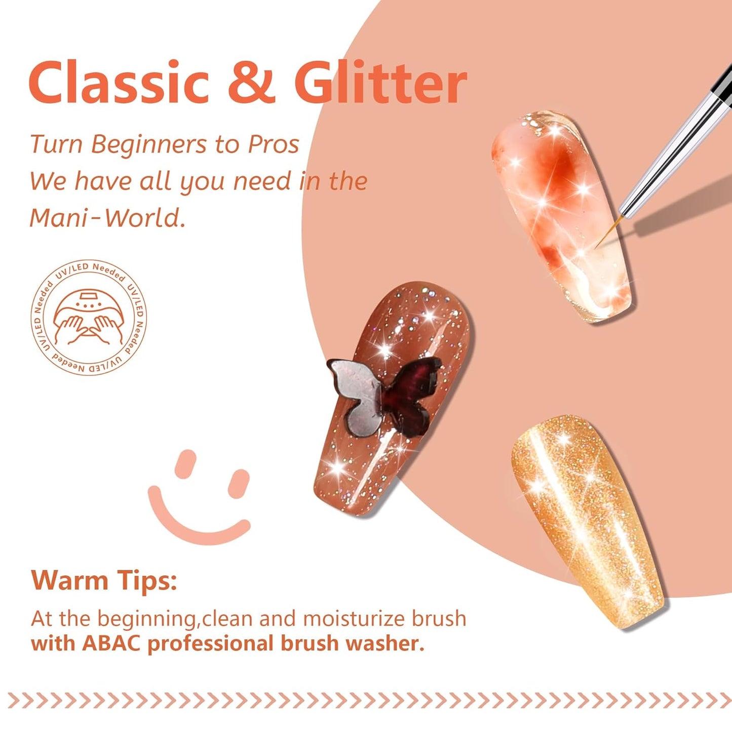 ABAC Fall & Winter Solid Gel Nail Polish Set Orange Yellow Brown Purple Grey Black Shimmer Colors w/Pro Brush No-Spill,Hema-Free Gel Nail Kit Gifts for Women All Season