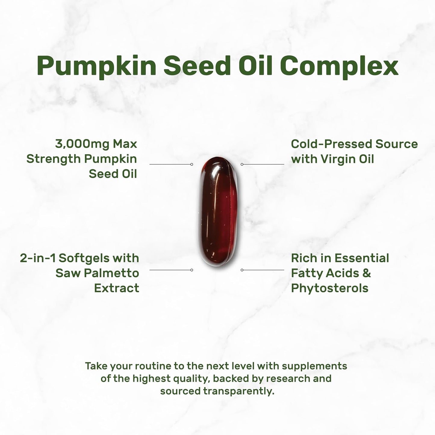 Pumpkin Seed Oil 3,000mg with Saw Palmetto, 240 Softgels – Cold Pressed Extract with Virgin Oil – Supports Prostate Health & Normal Urinary Frequency – DHT Blocker for Hair Growth – Non-GMO