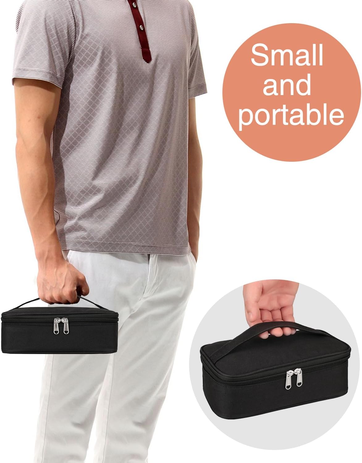 Barber Tool Bag, Hair Clipper Bag Hair Cutting Scissors Storage Bag Shaving Kits Haircut Accessories Organizer Bag Gift for Women (Black)