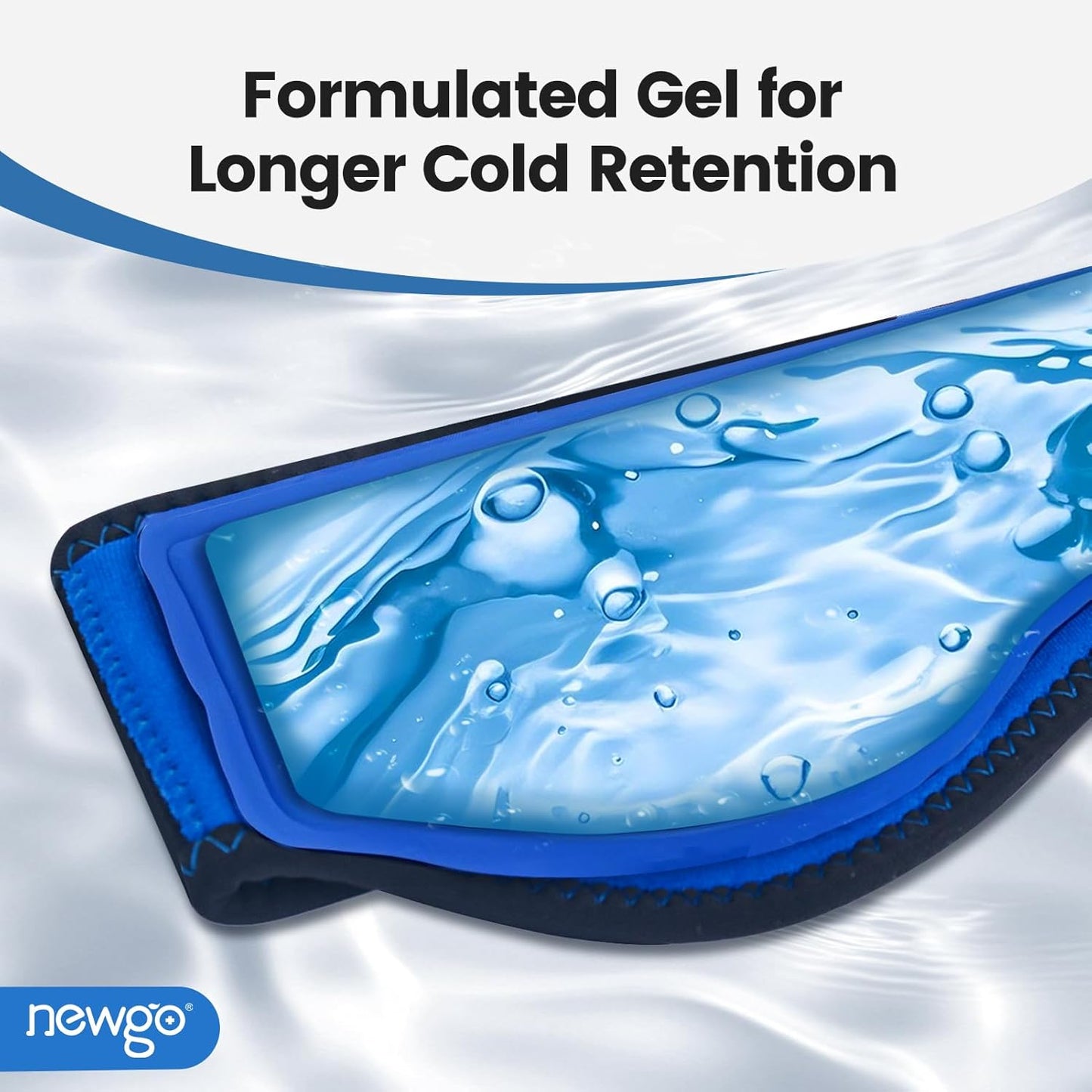 NEWGO Headache Ice Pack Head Wrap for Migraines, FSA Eligible, Cold Pack Head Ice Therapy Wrap for Headache Relief, Tension, Sinus Pain, Chemo, Head Injuries