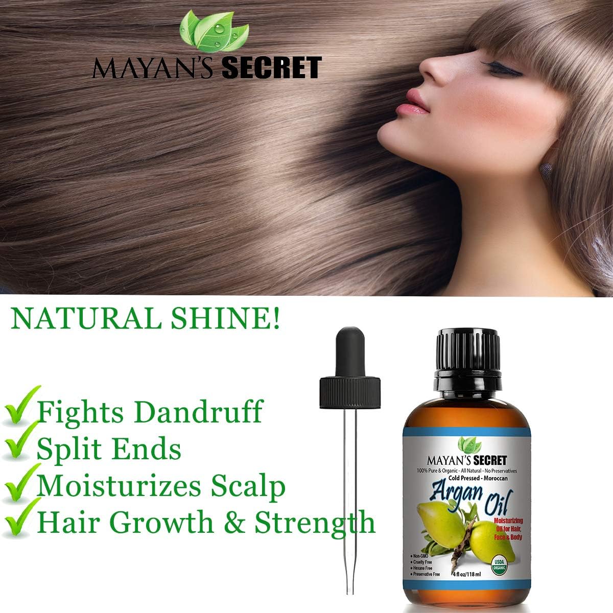 Pure Carrier and Essential Oils for Skin Care, Hair, Body Moisturizer for Face-Anti Aging Skin Care (Argan Oil Organic, 4oz)