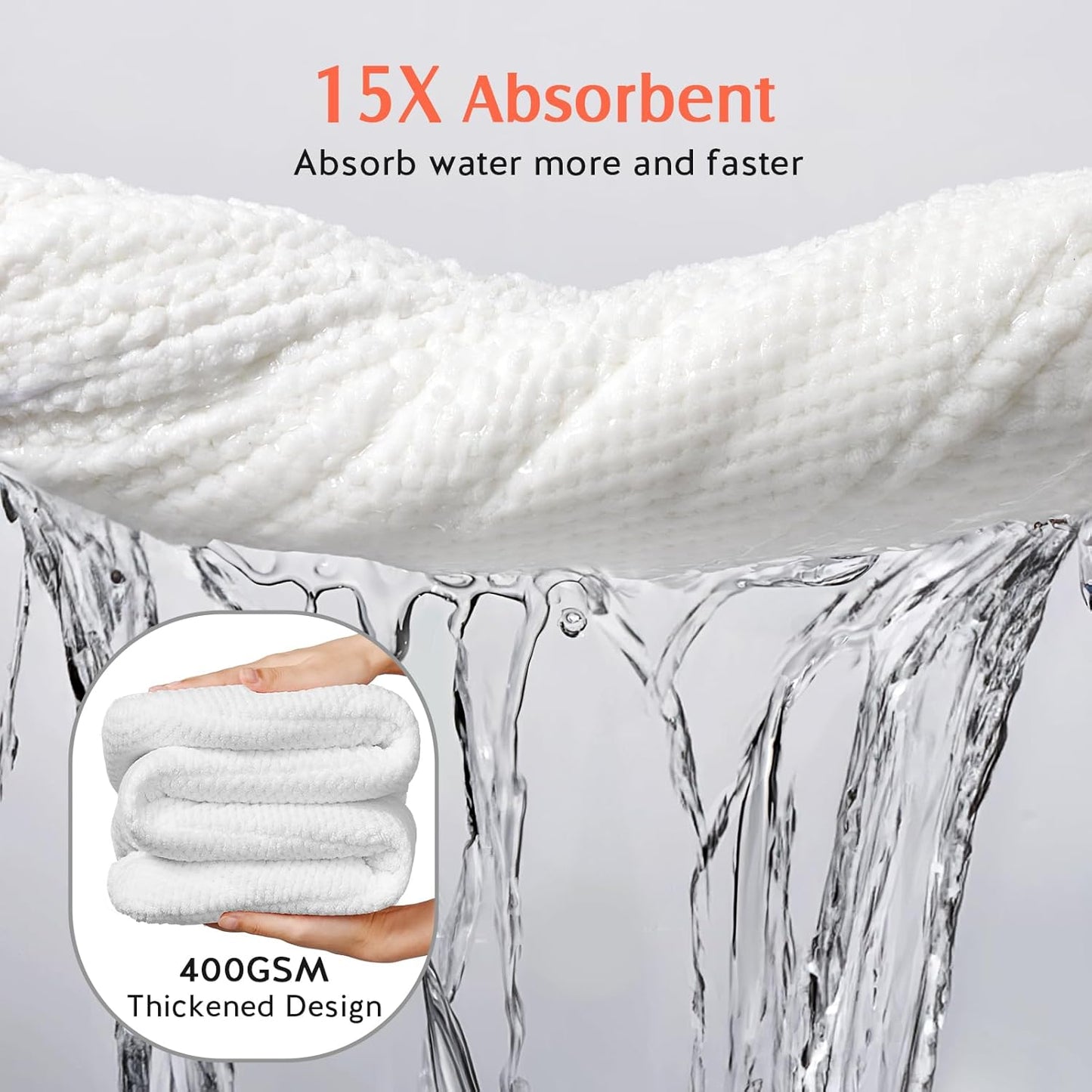 YFONG 2 Pack Microfiber Hair Towel Wrap for Women, Super Absorbent Quick Dry Hair Turban for All Hair Style Anti Frizz, Large Hair Drying Towel with Button