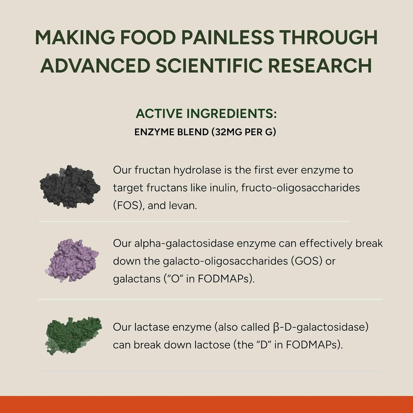 FODZYME® On-The-Go Digestive Enzymes for Gut Health, Relief for Bloating, Gas, Constipation, Diarrhea, Abdominal Pain, Low FODMAP, 30 Dose