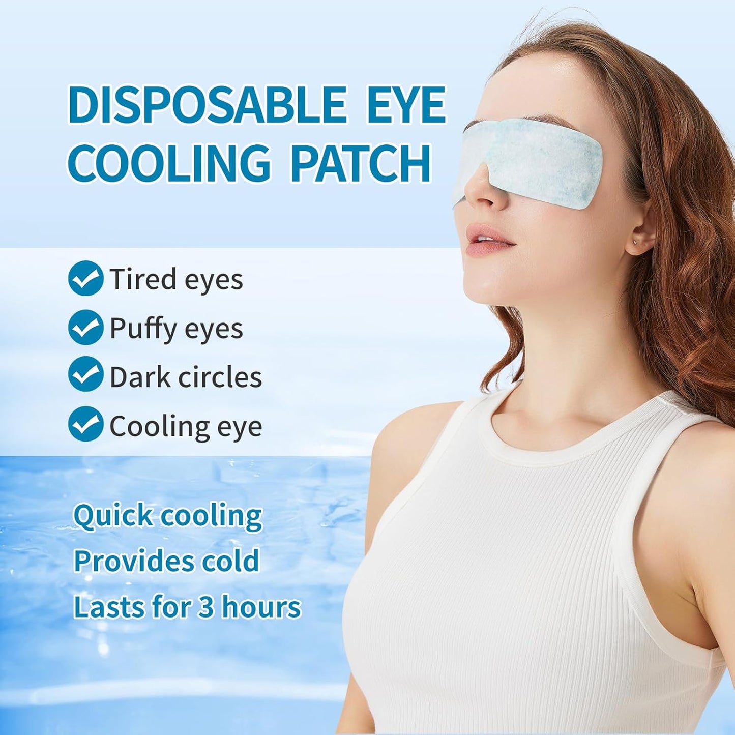 Disposable Instant Cooling Gel Eye Masks, Soothing Relief for Tired Eyes & Cooling Sensation, Eye Patches for Puffy Eyes,30 Packs