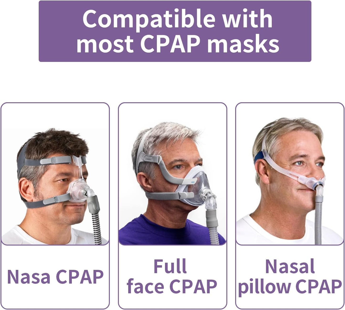4 Pack Strap Covers Breathable Strap Cushions Work for Most Headgear Straps Can Reduce The Tracks On The Face Made of Soft Fabric Face Pads (Light Purple)