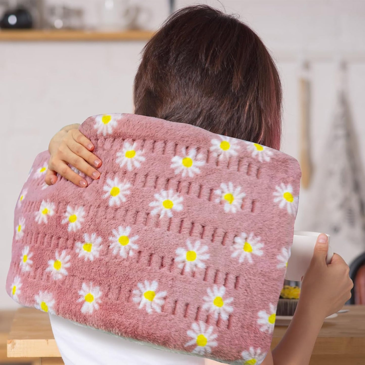 GOQOTOMO Flower Heating Pad for Back Pain Relief- 12" x 24"12 Heat Levels, 8 Timers Stay on, Machine Washable -F1224