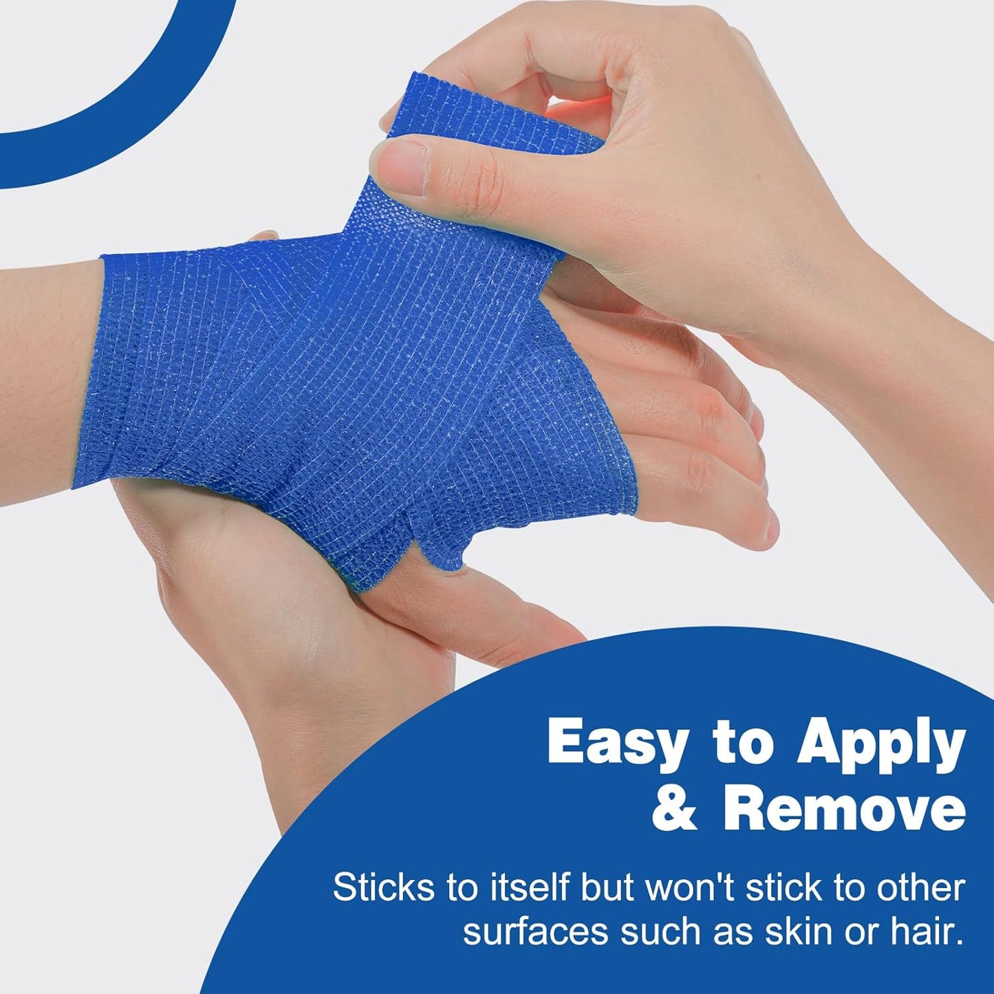 AZEN 16 Pack Self Adhesive Bandage Wrap Pink, 2" X 5 Yards Elastic Cohesive Bandage Wrap, Athletic Tape, Vet Wrap, Ankle Tape, Tattoo Grip Tape Wrap (Blue)