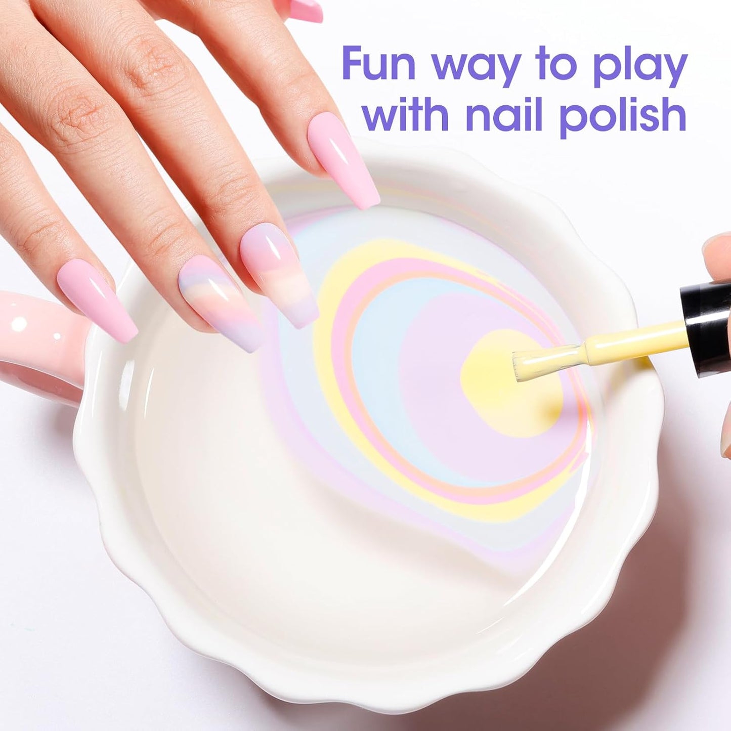 Gellen Pastel Regular Nail Polish Non Gel, Fast Air Drying Spring Summer Nail Polish No UV Light Needed Macaron 6 Colors Nude Pink Purple Blue Green Yellow Set for Women Manicure Home Salon, Hema Free