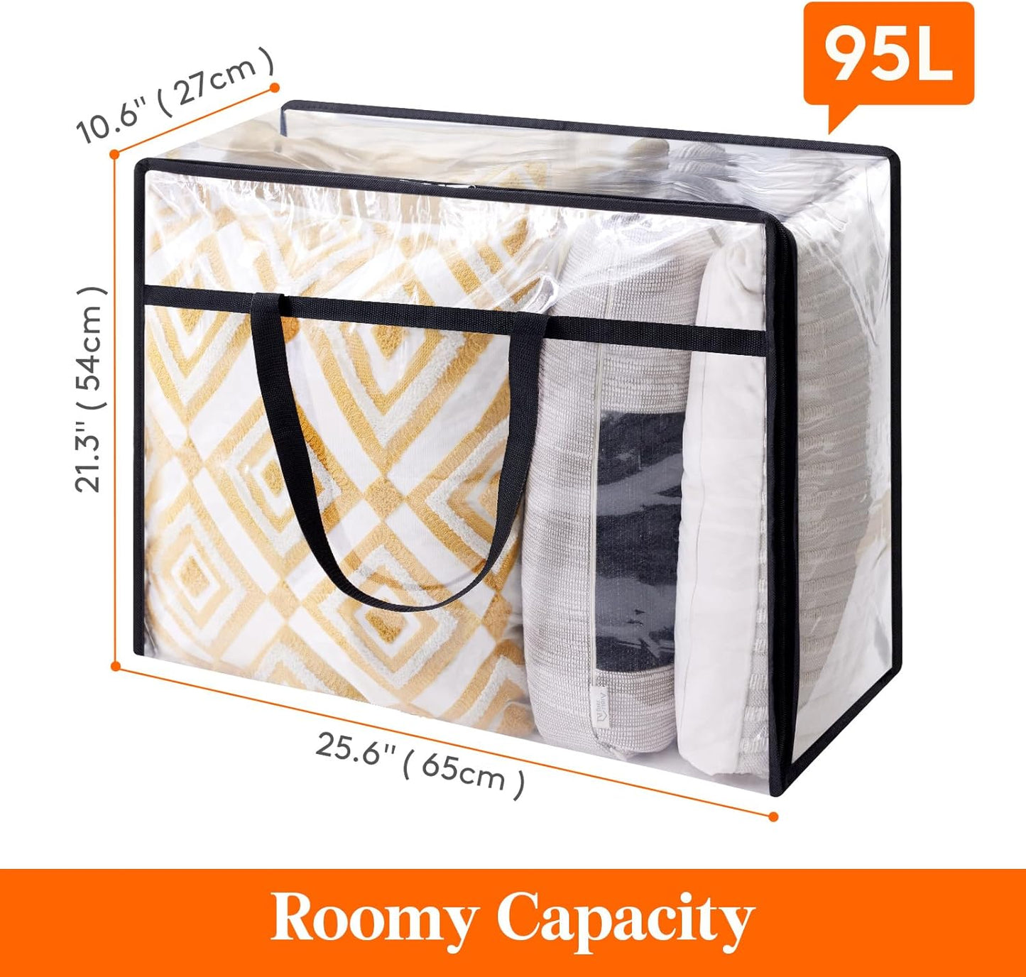 Lifewit 4 Pack Clear Clothes Storage Bags, 95L Plastic Blanket Storage Bag, Vinyl Foldable Moving Bags with Zipper，Closet Organizers and Storage Containers for Comforter, Bedding, Duvet, Pillow