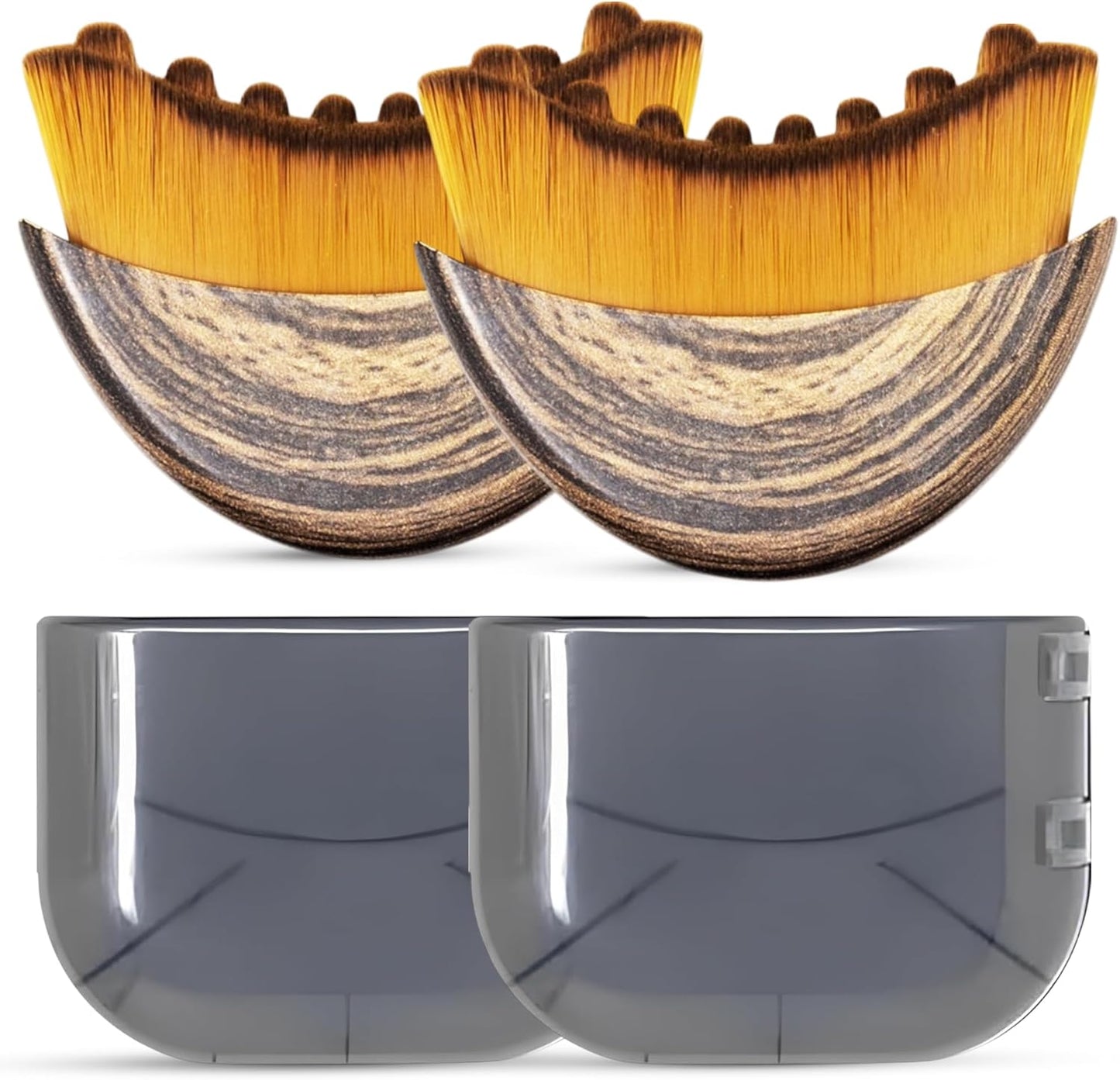 Pack of 2 Lymphatic Contour Face Brush-Facial Dry Brush-Lymphatic Drainage Massager,Soft Dry Brushing Beauty Tool for Jawline, Chin & Facial Sculpting Designed to Fit Precisely (2 pc)