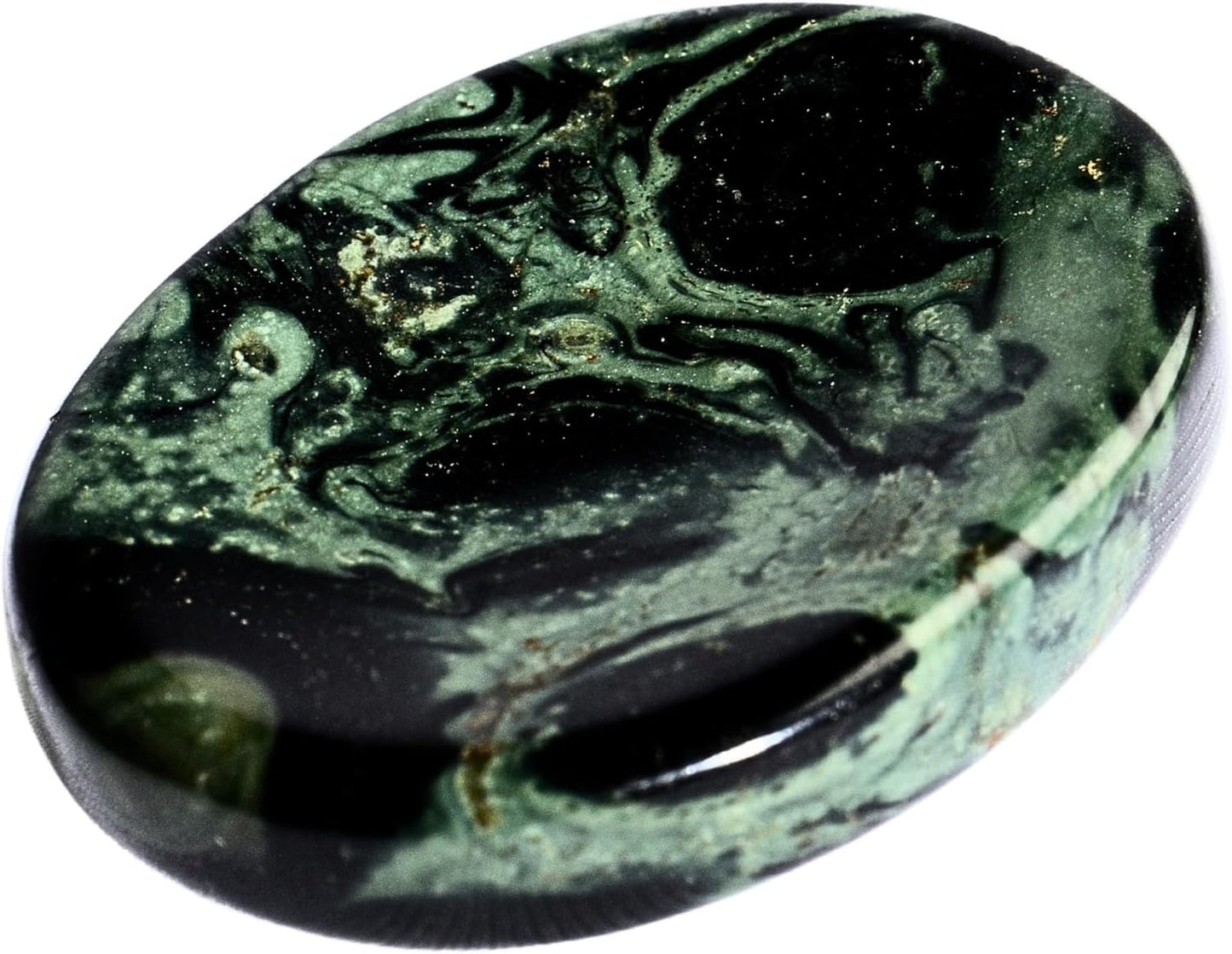 Kambaba Jasper Worry Stones – Crystal Thumb Worry Stone for Anguish, Stress – Relaxing and Soothing Balance Stones for Meditation, Stress Relief – Healing Stones and Crystals for Men and Women