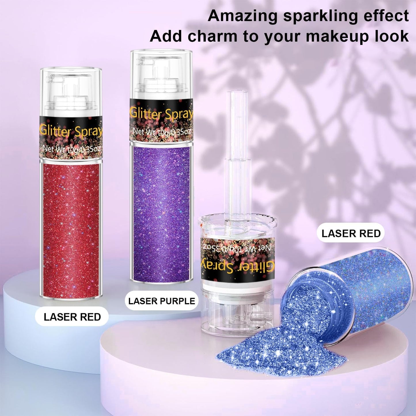Hair and Body Glitter Spray, 1PC Glitter Hairspray Dry Powder Makeup for Clothes, Festival Rave Prom Loose Sparkle Powder,Holographic Ultra Fine Resin Glitters for Crafts (Blue)