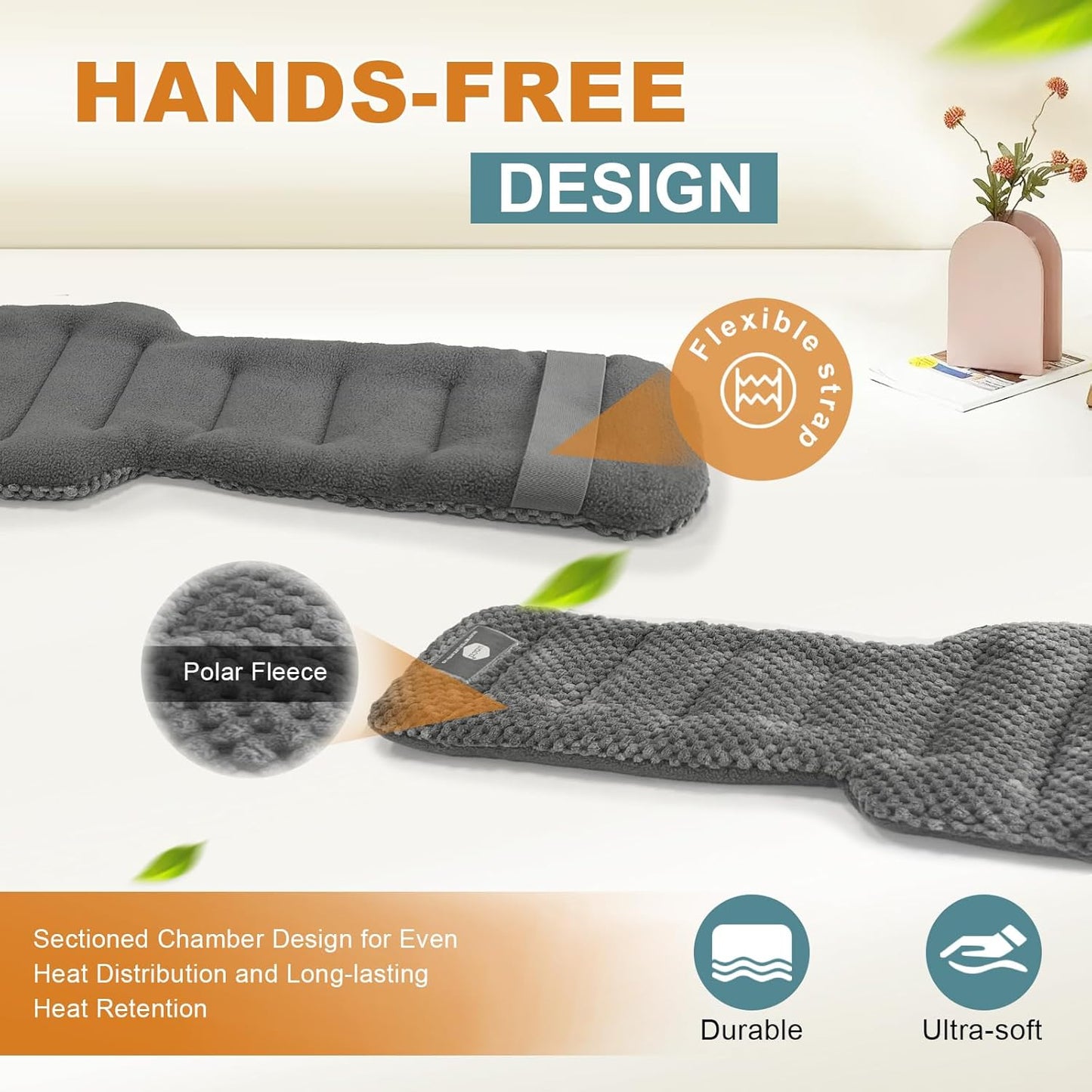 uncn Microwavable Heating Pads for Neck and Shoulders Pain Relief Microwave Heat Pack Versatile Weighted Moist Heated Neck Wrap Reusable Herbal Nature Calming Beanbag Warm Compress 29X7 in 2.4Pounds