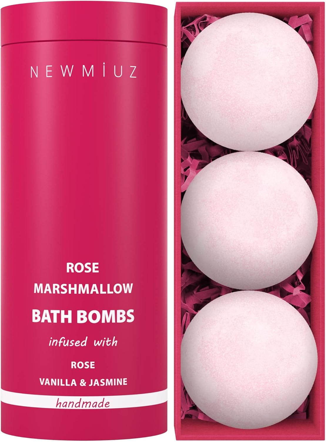 Rose Vanilla Bath Bomb Mega Foaming Bubbles Infused with Vanilla Jasmine Luxurious Spa Bath Essentials Nourishing Dry Skin Stress Relief Bath Gift
