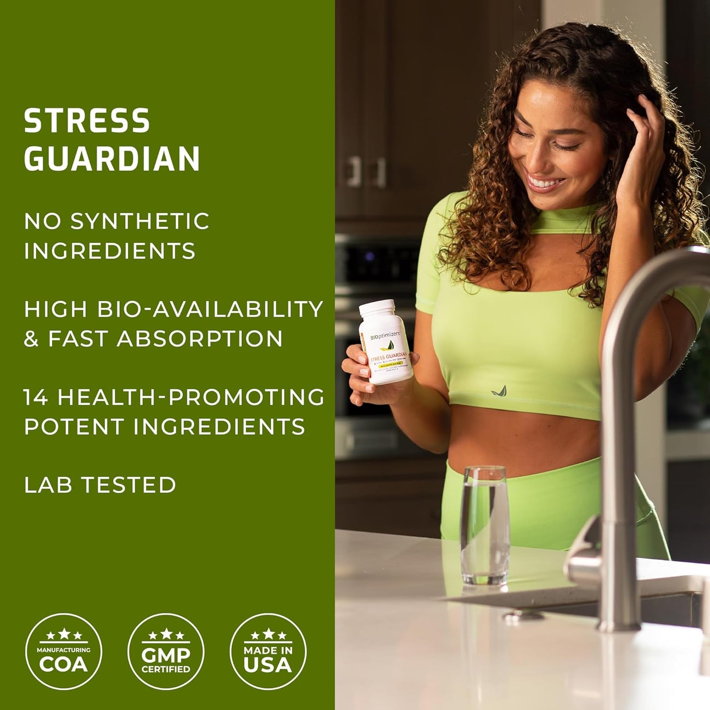 BIOptimizers Stress Guardian – Stress Relief Capsule – Rest Support Management - 45 Capsules