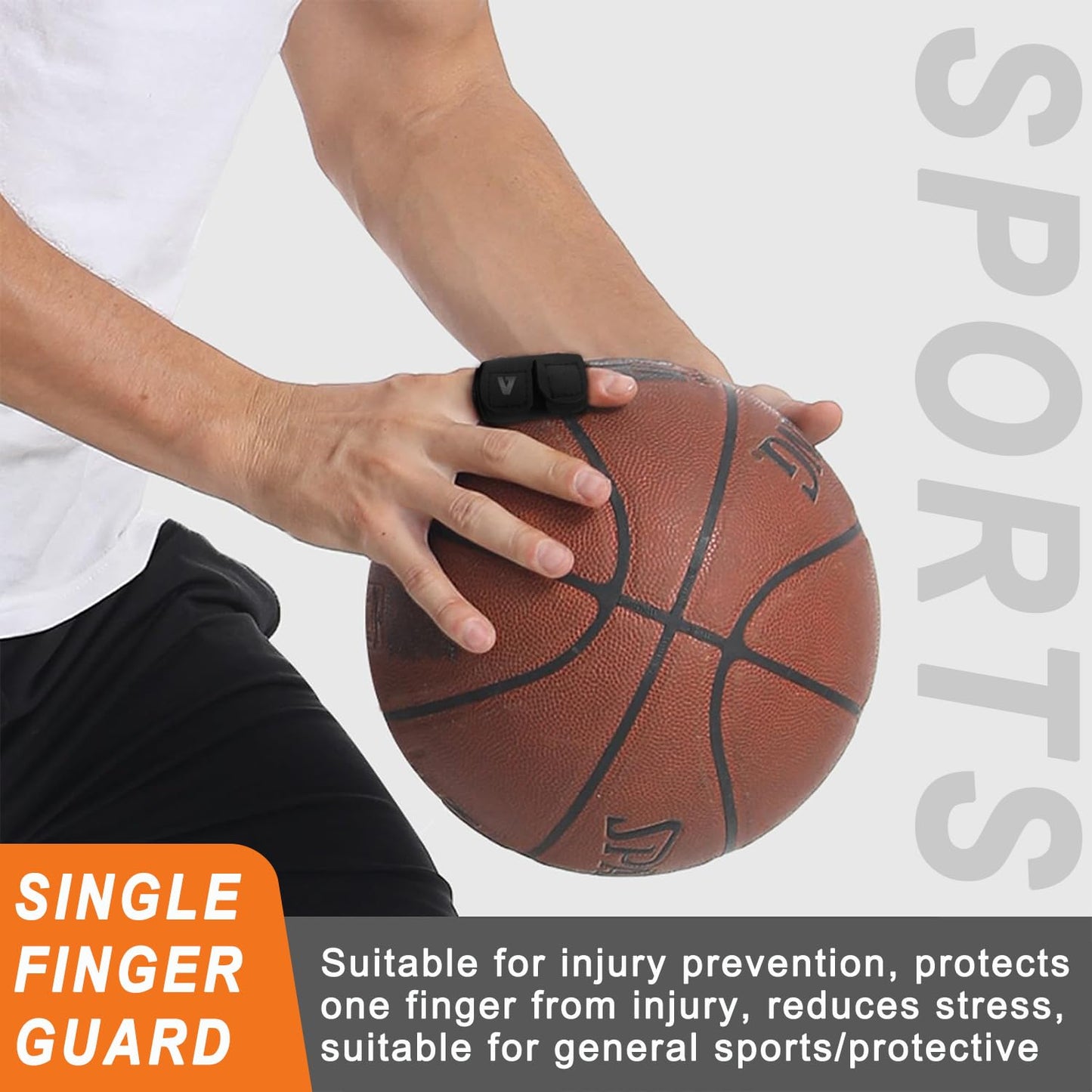 2PCS Finger Splints (No Metal Support) – Adjustable Compression Neoprene Finger Sleeves/Brace for Arthritis, Tendonitis & Pain Relief, Elastic Buddy Straps for Sports (Basketball, Tennis, Volleyball, Badminton) – Single Finger Design, M
