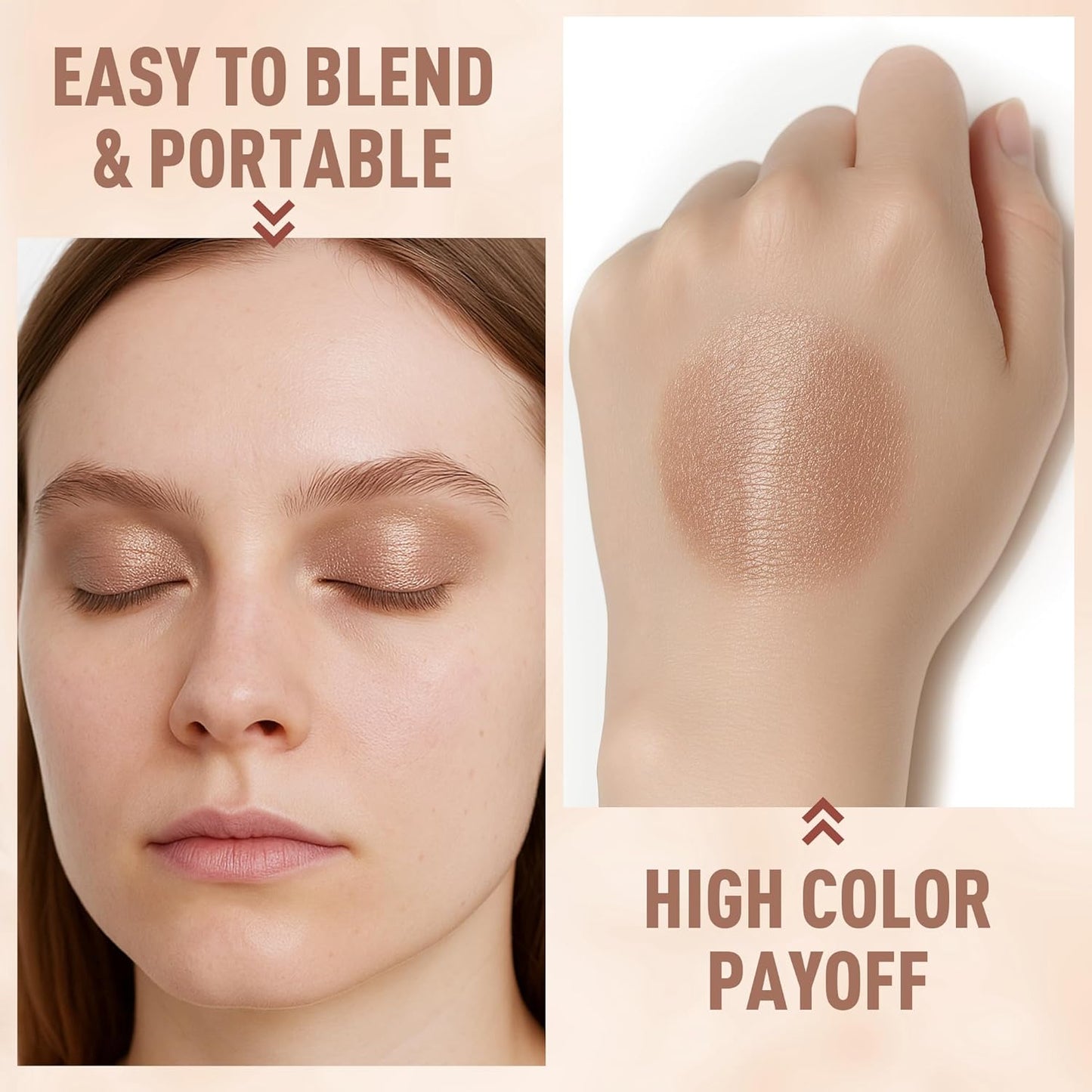 FV Cream Shimmer Eyeshadow Stick，Long Lasting & Waterproof, Multi-Use & High Pigment Eyeshadow Makeup Stick, Champagne Shimmer