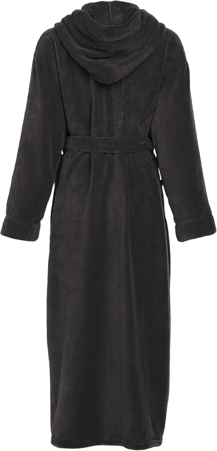Alexander Del Rossa Womens Robe, Long Plush Bathrobe with Hood, Hooded Robes for Women Plus Size Bath Robe