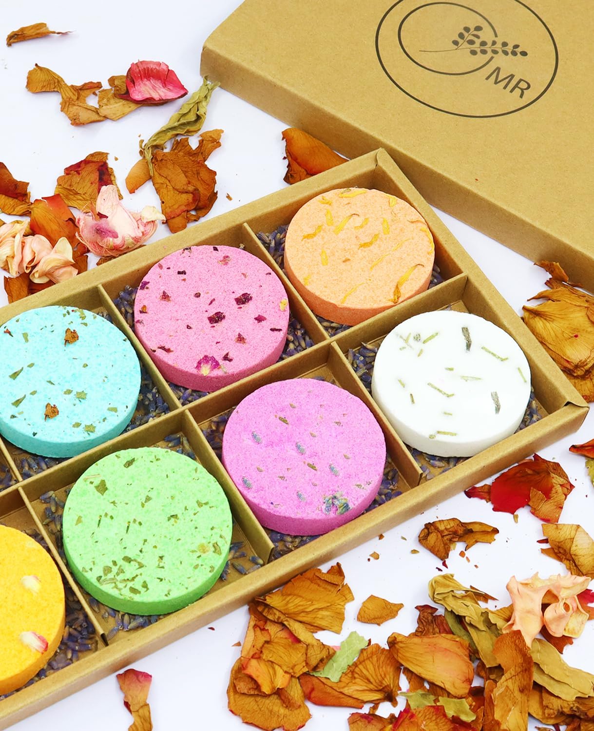 Shower Steamers Aromatherapy - 8 Pack Organic Shower Bombs with Natural Essential Oil, Self Care and Stress Relief Birthday/Home Spa/Christmas Stocking Stuffers/White Elephant Gifts for Women