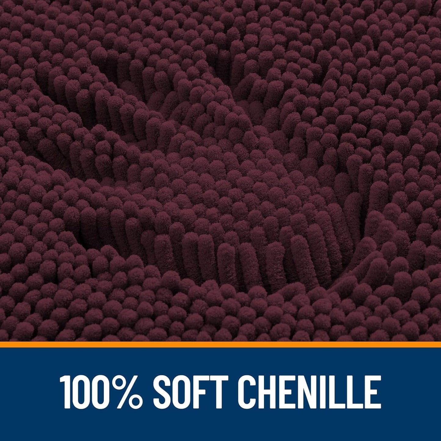 OLANLY Bathroom Rugs 30x20, Extra Soft Absorbent Chenille Bath Rugs, Rubber Backing Quick Dry, Machine Washable Bath Mats for Bathroom Floor, Tub and Shower, Home Decor Accessories, Black Cherry