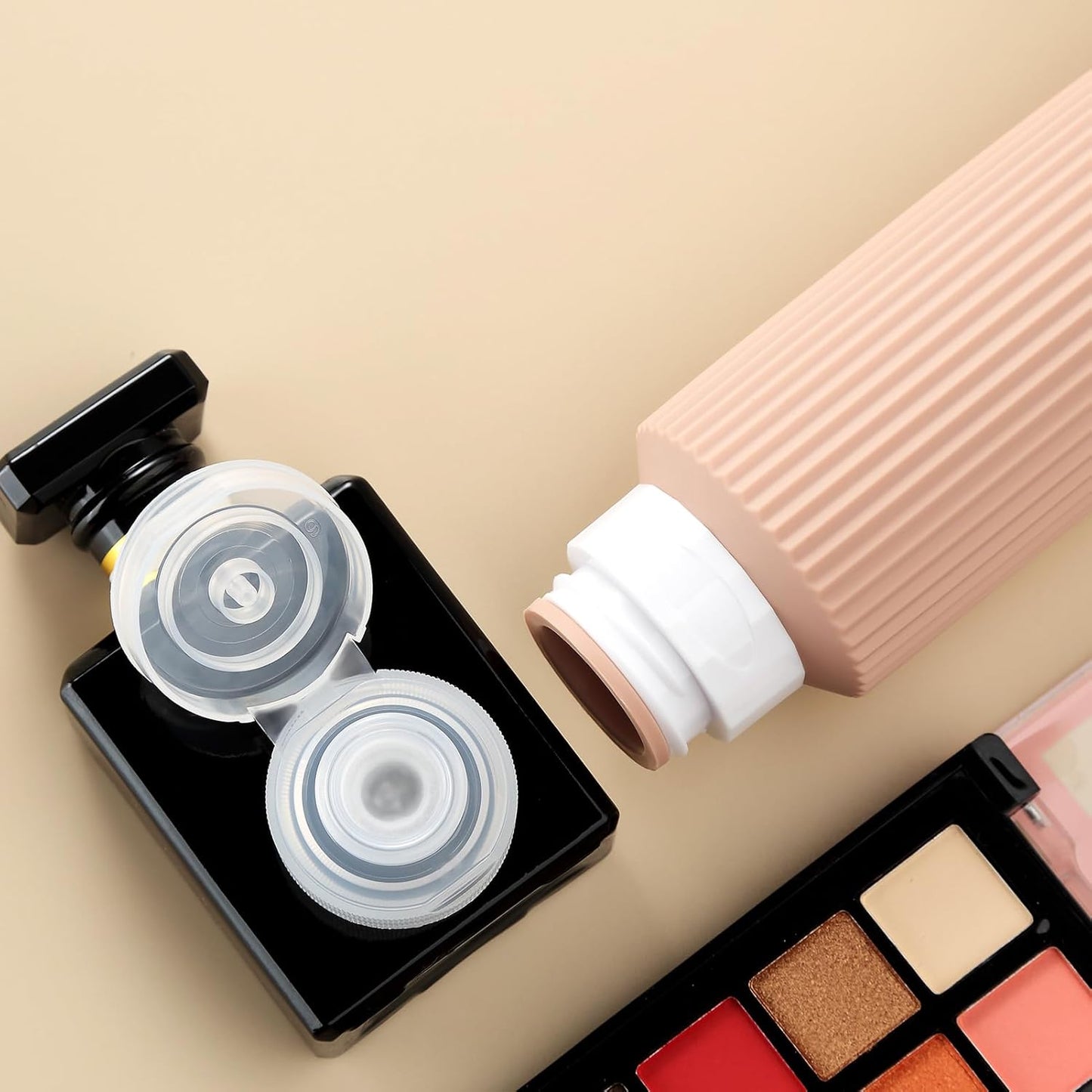 Travel Bottles for Toiletries, Large 6oz Travel Size Containers, BPA Free Leak Proof Tubs Refillable Liquid Accessories with Toiletry Bag for Cometic Shampoo and Lotion Soap (4 Pack)