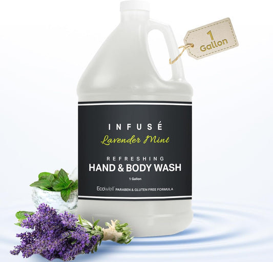1-Shoppe All-in-Kit Hand/Body Wash | Infuse Lavender Mint Hotel | 1 Gallon | For Hospitality & Vacation Rentals to Refill Dispensers | (Single Gallon)