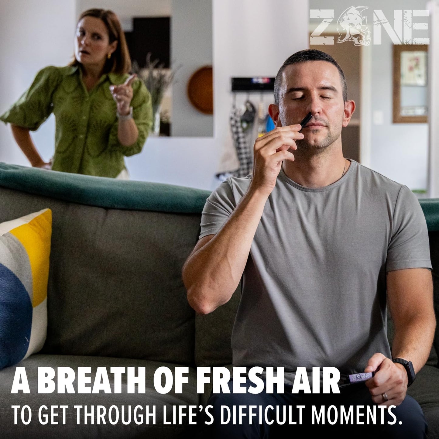 Zone Essential Oil Nasal Stick – Natural Mood Boosting Ingredients - Ultra Cool Refreshing Sensation, Made in USA (Essential Oils and Menthol) (Spearmint 3 Pack)