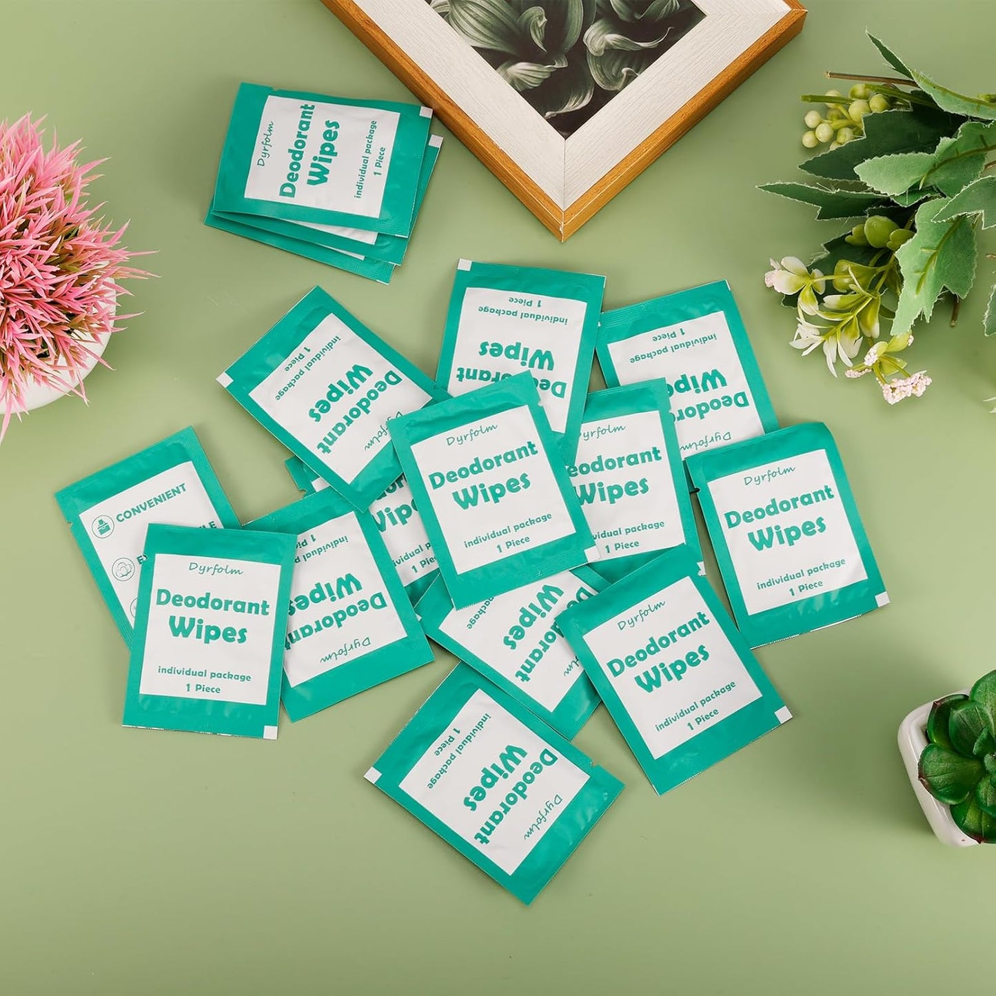 200 Pcs Underarm Deodorant Wipes,Travel Deodorant Wipes,Individually Wrapped Antiperspirant Wipe,Sweat Body Wipe for Women Men Adults Sports Travel Essentials (Green)