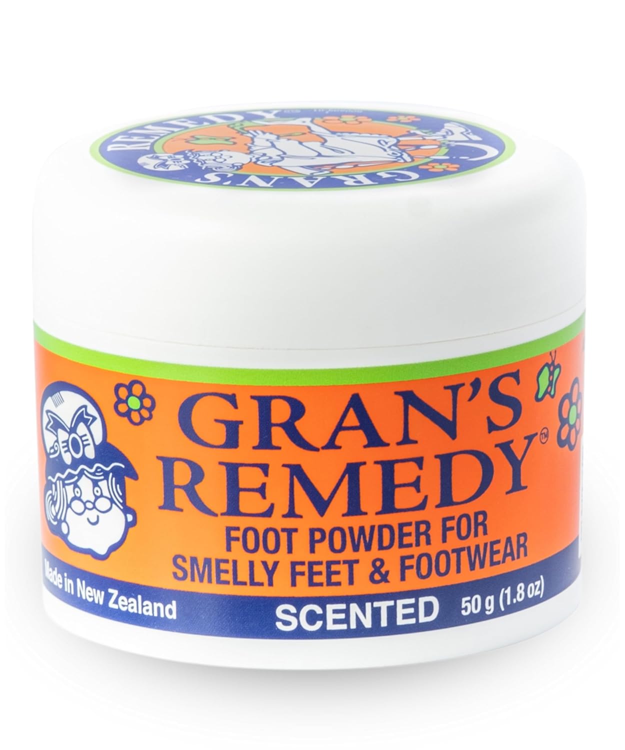 Gran's Remedy Scented Foot Powder - Effective Odor Eliminator & Moisture Absorbing Shoe Deodorizer for Shoes and Feet - Travel Size Freshness - Citrus