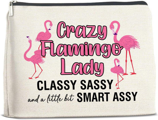 Flamingo Makeup Bag Gifts for Women Flamingo Lover Funny Cosmetic Bag Zipper Pouch