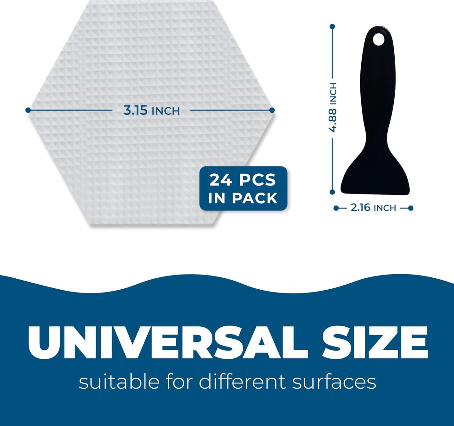 Homergy Anti Slip Shower Stickers 24 PCS, Invisible Non-Slip Shower Strips for Adults, Premium Adhesive Bath Tub Stickers (Clear)