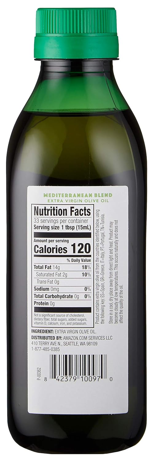 Amazon Fresh, Mediterranean Extra Virgin Olive Oil, 16.9 Fl Oz