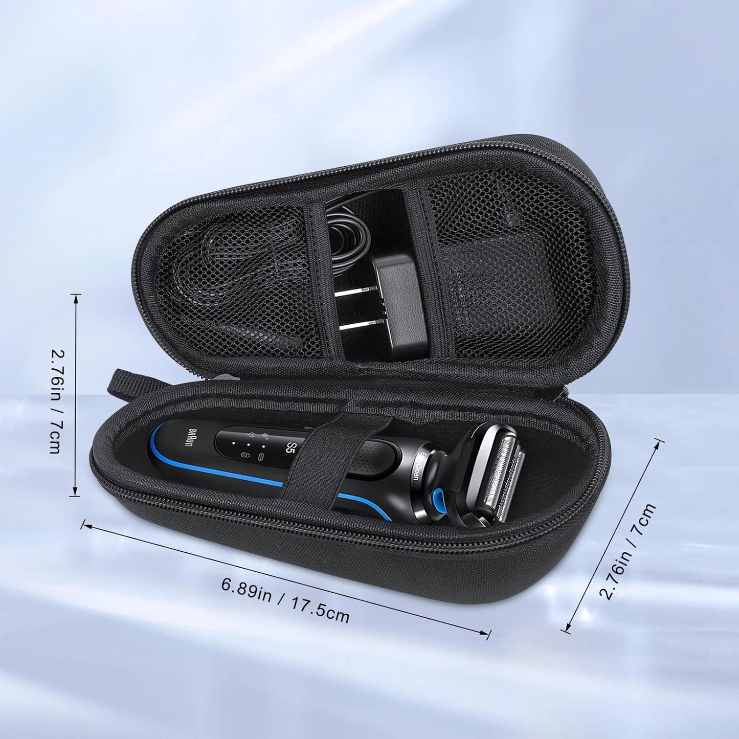 Electric Shaver Case,Travel Shaver Storage Bag & Razor Organizer Pouch,Durable,Waterproof, Compact Design for Men's Essentials,Fits Most Electric Shavers for Philips Braun Panasonic(Black)