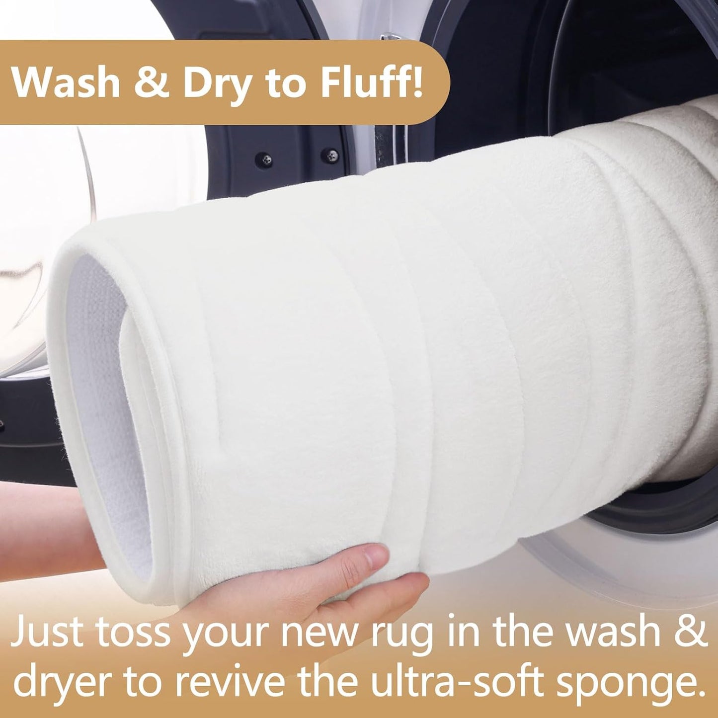 Buganda Memory Foam Bathroom Rug Mat 30x20, Extra Soft and Absorbent Bath Mats, Non-Slip and Machine Washable Bath Rugs for Bathroom Floor,Tub and Shower, Ivory