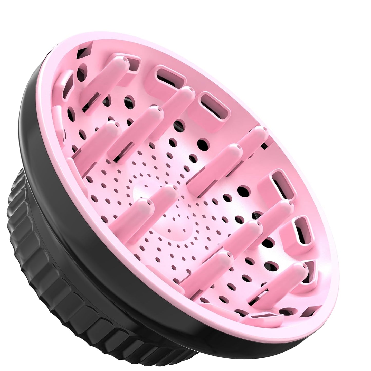 Universal Portable Blow Dryer Diffuser for Curly and Natural Wavy Hair, Hair Dryer Diffuser for Curly and Natural Wavy Hair (Black&Pink)