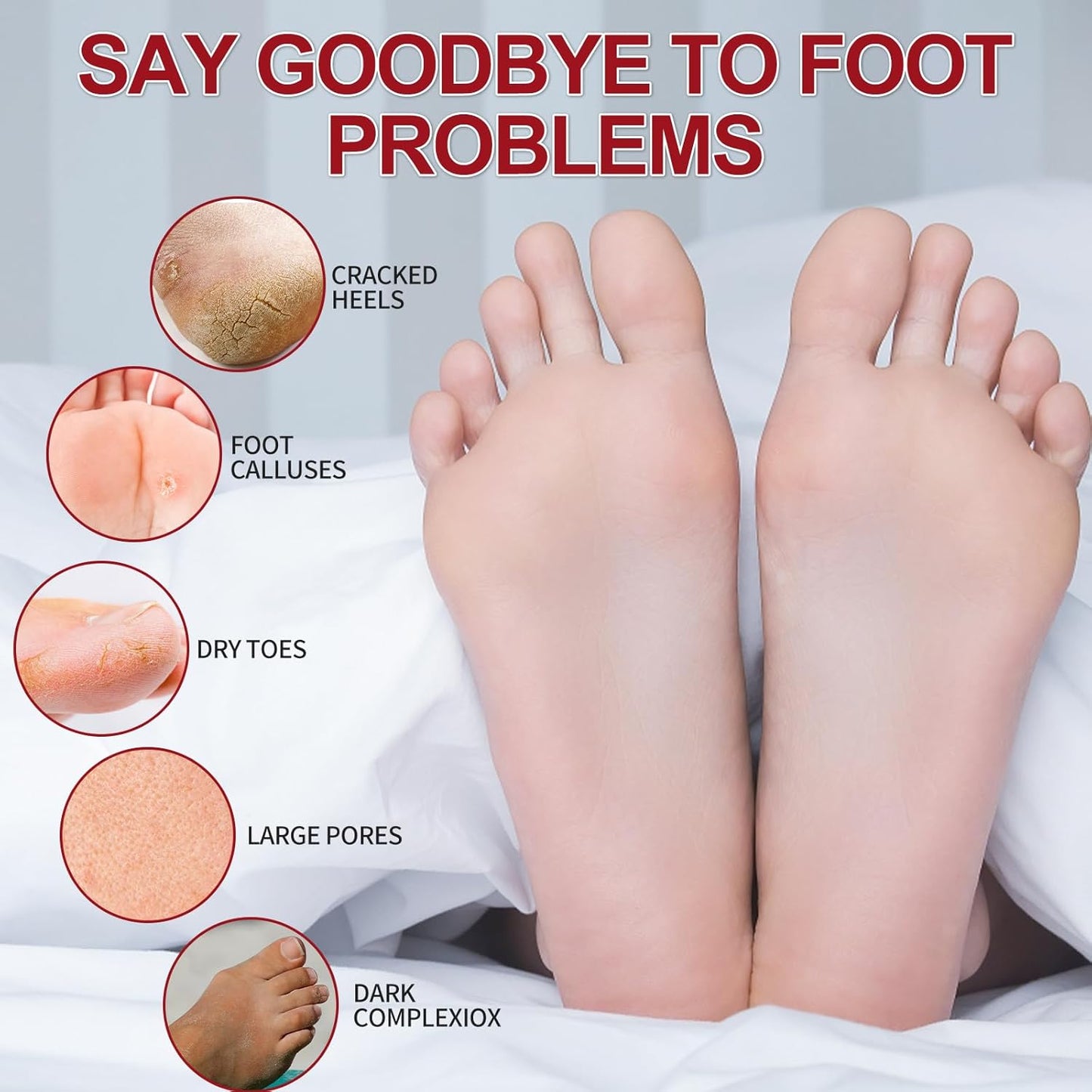 Pedicure Kit Foot Soak Set: Bubble Salt, Sugar Scrub, Massage Mask, Massage Lotion in a Box, 4 Step Foot Spa Kit for Dry Feet,Tired Feet（3 Set Pomegranate)