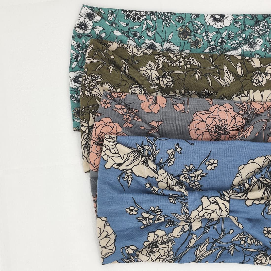 Wide Boho Headbands for Women Fashion Knotted Headband Yoga Workout Hair Accessories African Head Wrap 4 Pack