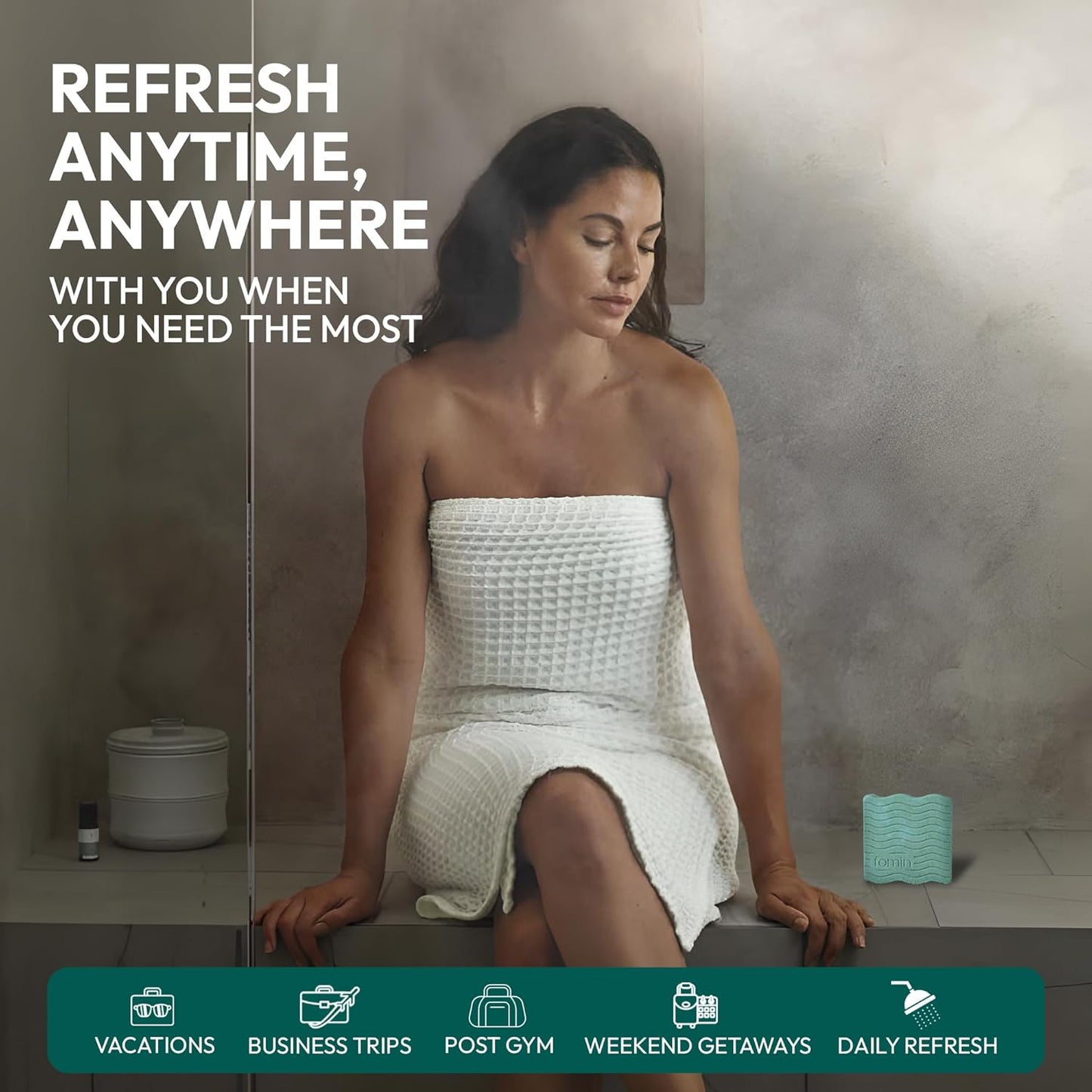 FOMIN Aromatherapy Shower Steamers - 12 Count - Eucalyptus Breeze Bath Bombs with Essential Oil for Stress Relief & Relaxation - Self Care, Spa Gifts for Women and Men - Shower Aroma for Body Wellness